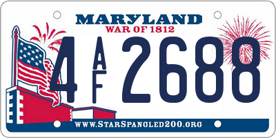 MD license plate 4AF2688