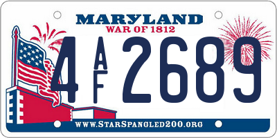 MD license plate 4AF2689