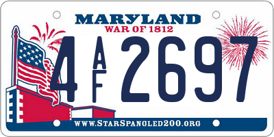 MD license plate 4AF2697