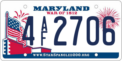 MD license plate 4AF2706