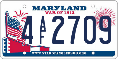 MD license plate 4AF2709