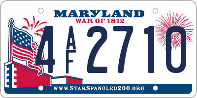 MD license plate 4AF2710