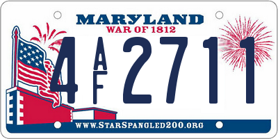 MD license plate 4AF2711