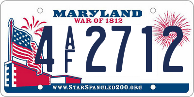 MD license plate 4AF2712