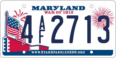 MD license plate 4AF2713