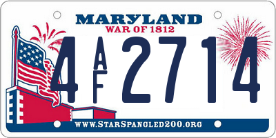 MD license plate 4AF2714