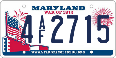 MD license plate 4AF2715