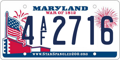 MD license plate 4AF2716
