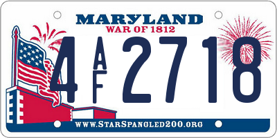 MD license plate 4AF2718