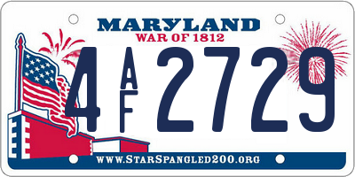 MD license plate 4AF2729