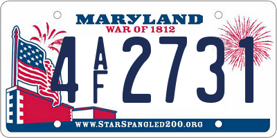 MD license plate 4AF2731