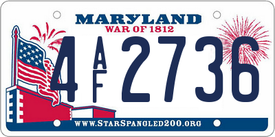 MD license plate 4AF2736