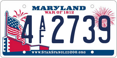 MD license plate 4AF2739