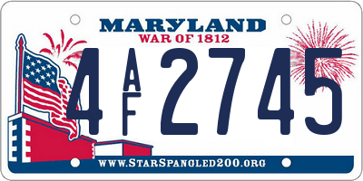 MD license plate 4AF2745