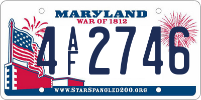MD license plate 4AF2746