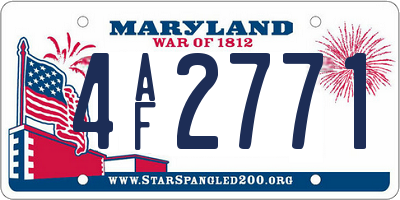MD license plate 4AF2771