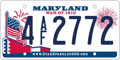 MD license plate 4AF2772