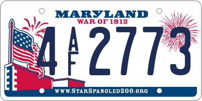 MD license plate 4AF2773