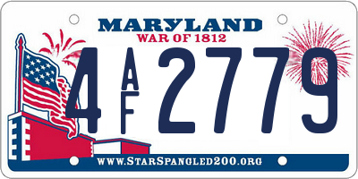 MD license plate 4AF2779