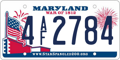 MD license plate 4AF2784