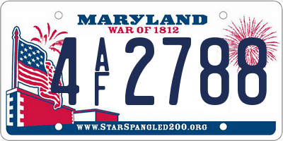 MD license plate 4AF2788