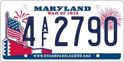 MD license plate 4AF2790