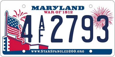 MD license plate 4AF2793