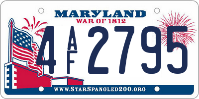 MD license plate 4AF2795