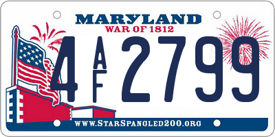MD license plate 4AF2799