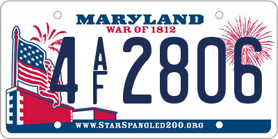 MD license plate 4AF2806