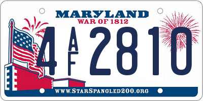 MD license plate 4AF2810