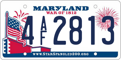 MD license plate 4AF2813