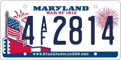 MD license plate 4AF2814