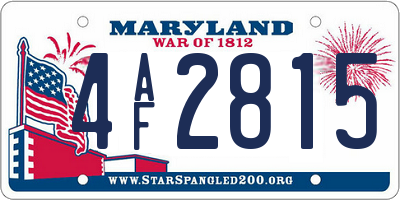 MD license plate 4AF2815