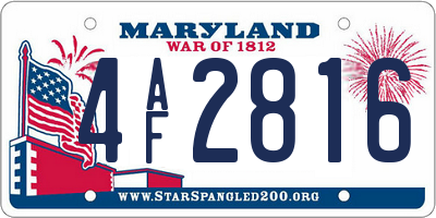 MD license plate 4AF2816