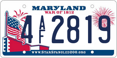 MD license plate 4AF2819