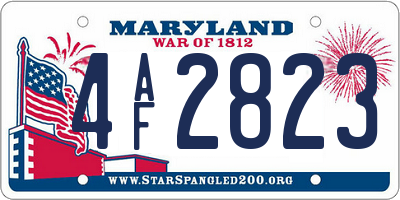 MD license plate 4AF2823