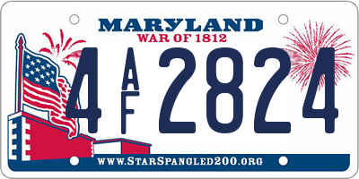 MD license plate 4AF2824
