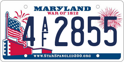 MD license plate 4AF2855
