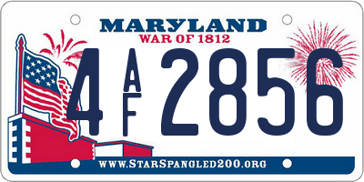 MD license plate 4AF2856
