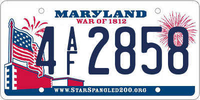 MD license plate 4AF2858