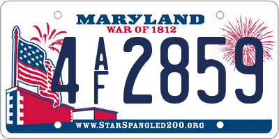 MD license plate 4AF2859