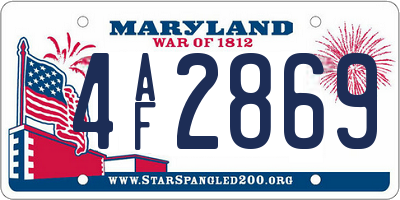 MD license plate 4AF2869