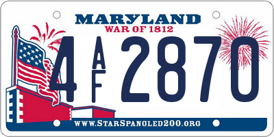 MD license plate 4AF2870