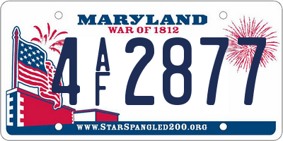 MD license plate 4AF2877