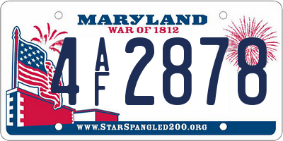 MD license plate 4AF2878