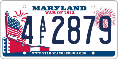MD license plate 4AF2879