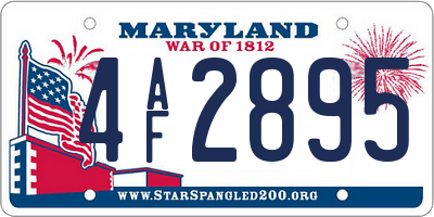 MD license plate 4AF2895