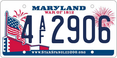 MD license plate 4AF2906