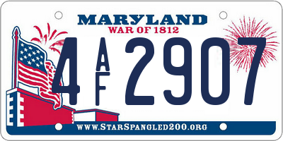 MD license plate 4AF2907